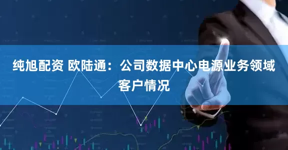 纯旭配资 欧陆通：公司数据中心电源业务领域客户情况